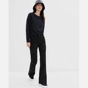 GAP High-Rise '70s FLARE Leg Black BOHO Stretch Jeans with Washwell Size 00/24